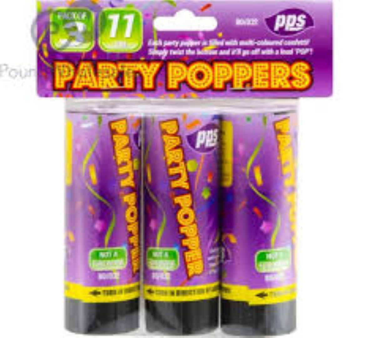 PARTY POPPER 11.5CM 3PACK